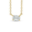 0.25 Carat Oval Diamond Solitaire Necklace, 14K Gold Adjustable Chain 16 to 18 Inches