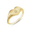 14K Yellow Gold Natural Diamond Heart Starburst Ring